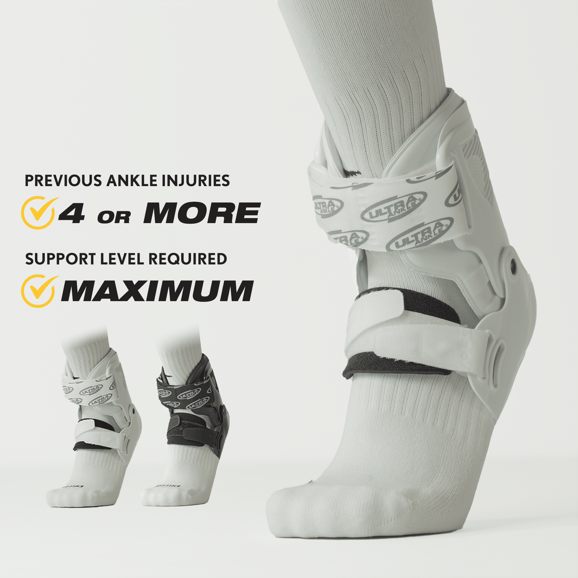 ultra zoom-white ankle brace-ankle injury recovery-hinged ankle brace