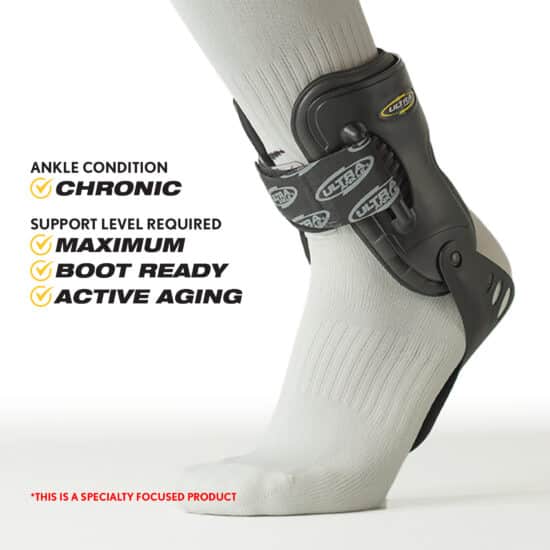 Ultra High-5 Ankle Support Brace – Everyday Stability Gear for Chronic Ankle Instability – Rigid Bilateral Shell, Boot-Ready Fit for Workers, Hikers & Comfortable Support for Active Aging Adults
