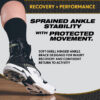 Hinged-cuff ankle brace supporting natural motion while recovering from sports injuries