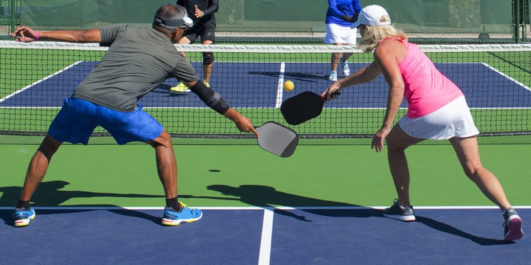 people playing pickleball
