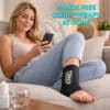 Person using Ultra CHILL ankle cold compression sleeve during at home recovery